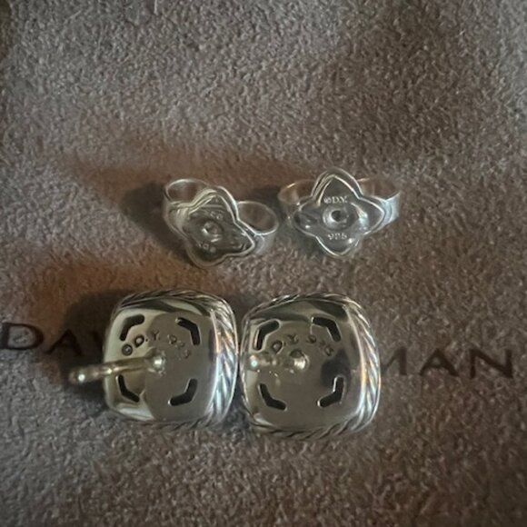 David Yurman Albion Stud Earrings with Gemstone and Diamonds in Silver - Picture 10 of 11